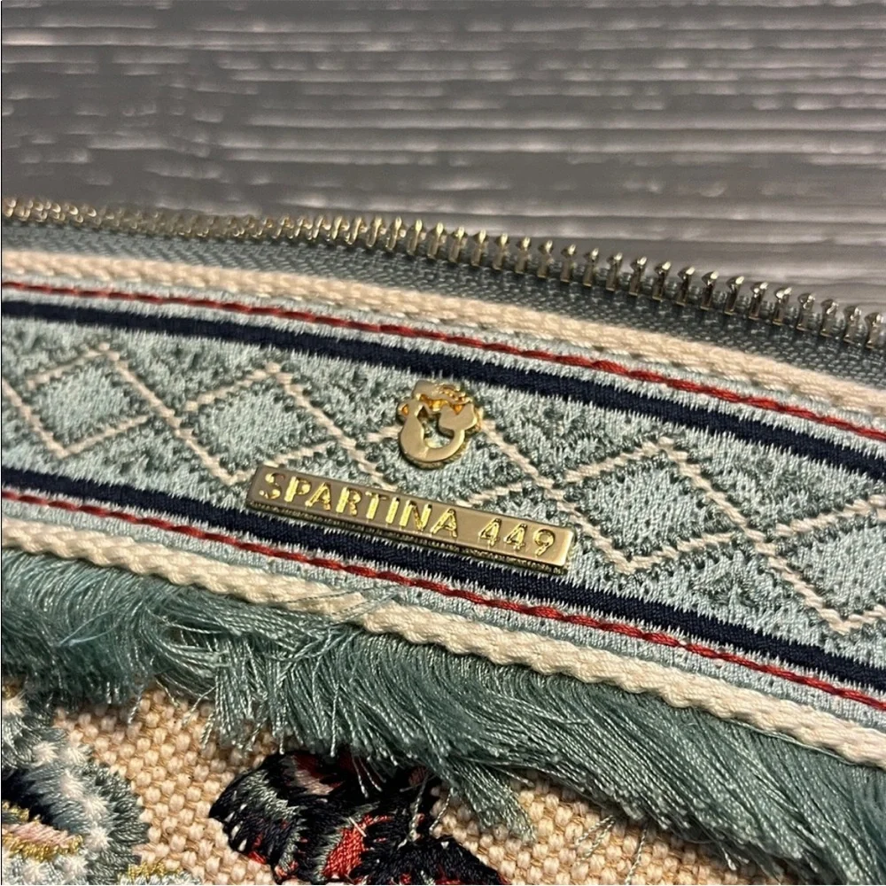 Spartina 449 Floral Embroidered wristlet Bag - Picture 7 of 8